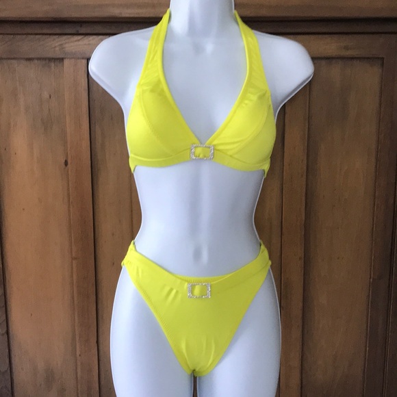 Winnwear Yellow Competition Pageant Swimsuit/Bikini - Picture 2 of 8